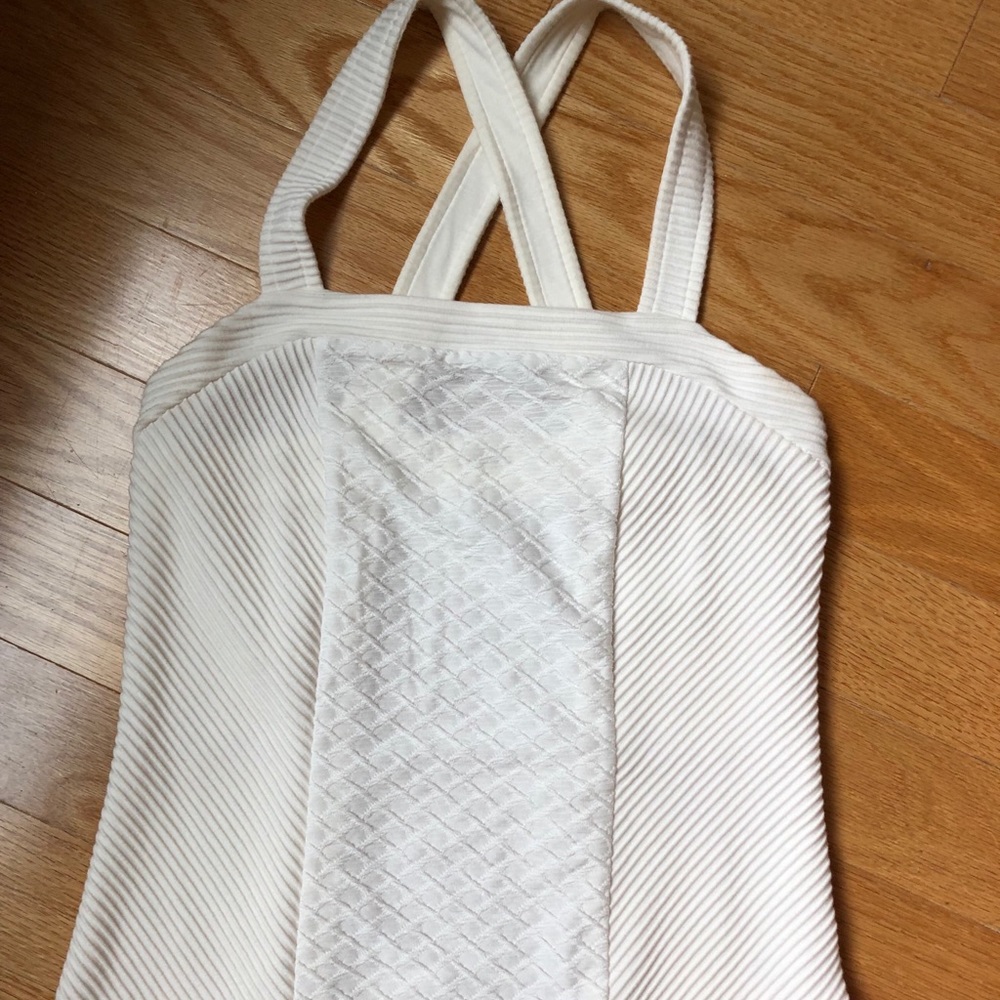 Anthropologie white cross-back tank xs